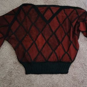 Burgundy real suede sweater imported from Turkey